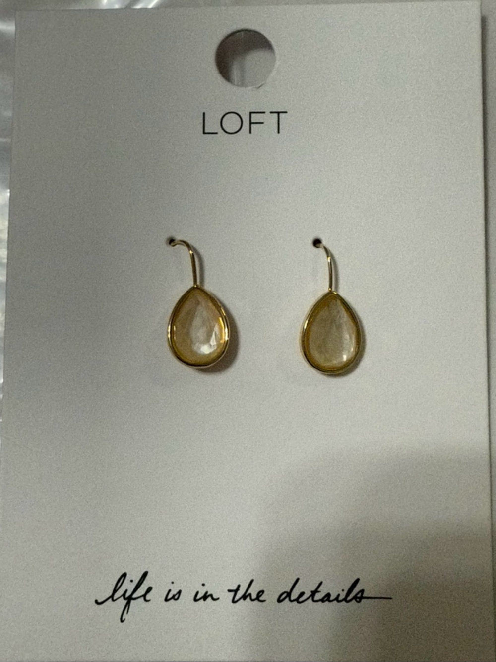 LOFT Gold Teardrop Earrings with Champagne Stones